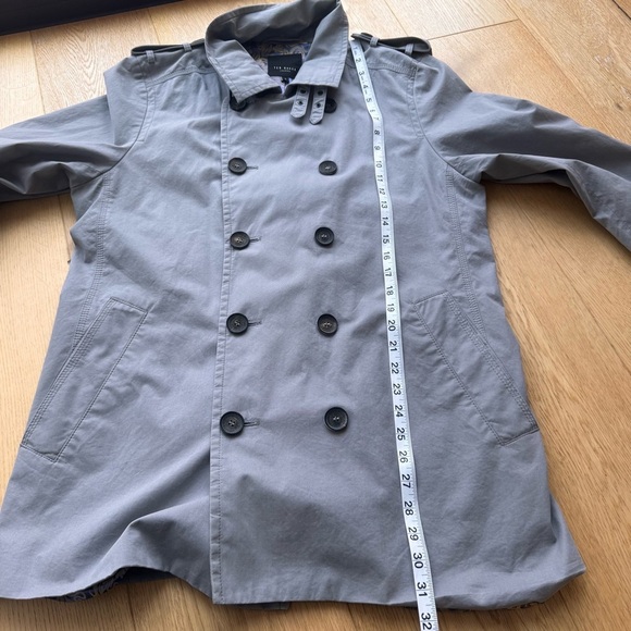 TED BAKER LONDON GREY DOUBLE BREASTED TRENCH COAT - 4 - Picture 14 of 17